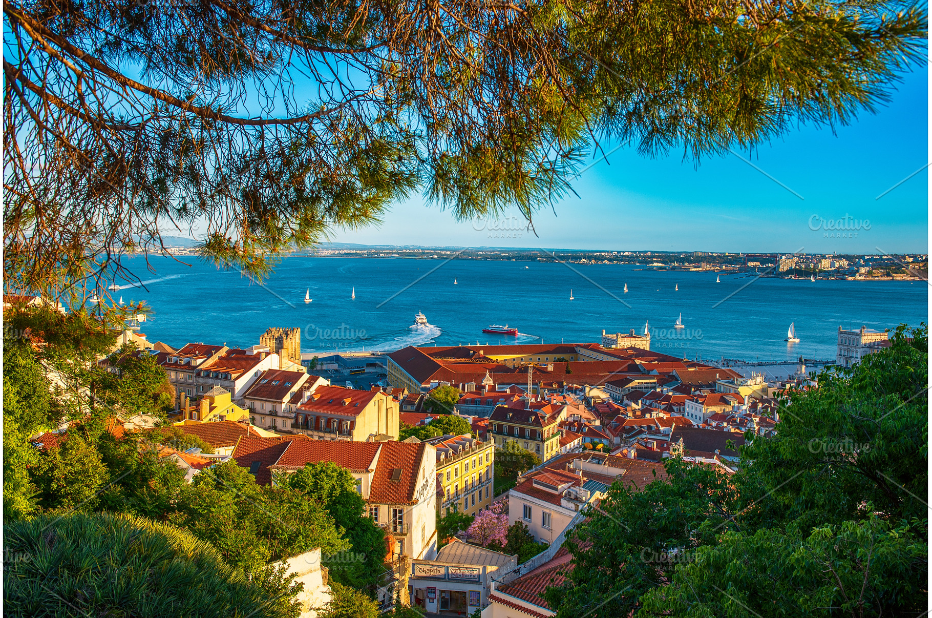 View of Lisbon famous city view from, an Architecture Photo by Nature and travel