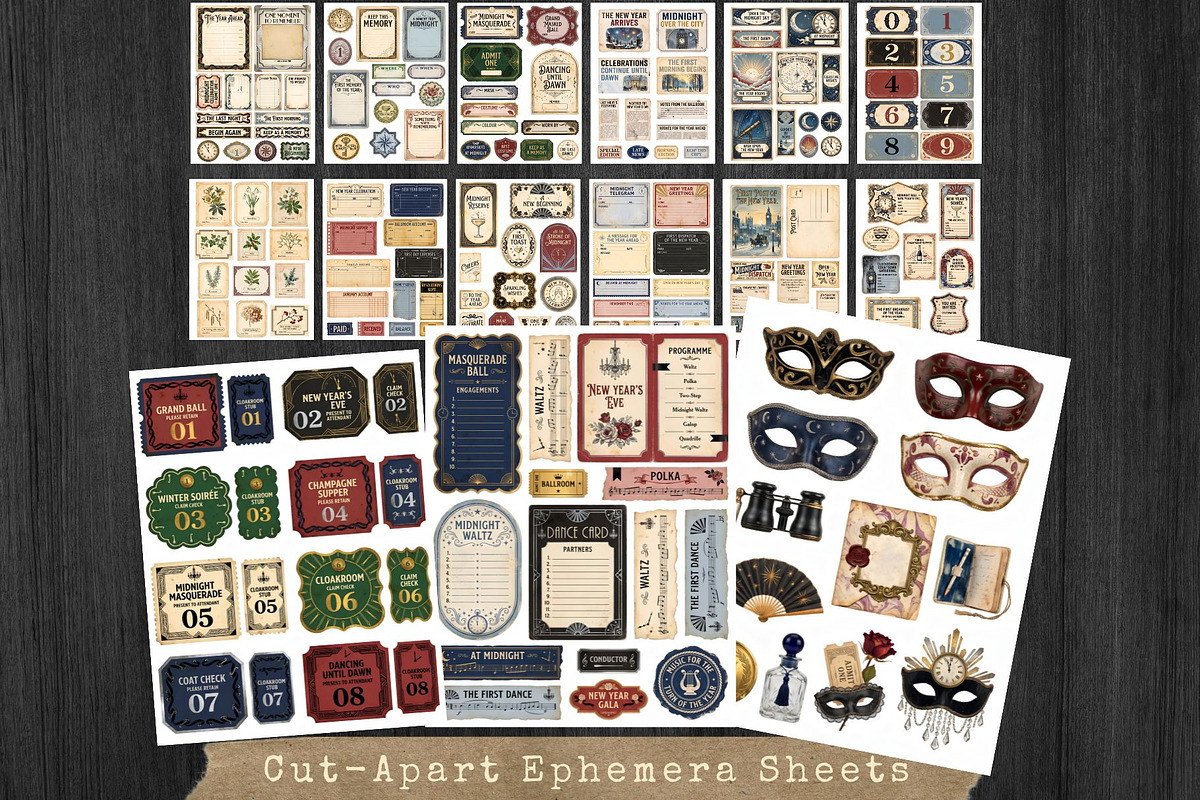 The Last Hour Vintage New Year Kit, a Seasonal Illustration by ThatsDesignArt (Photo 14 of 19)