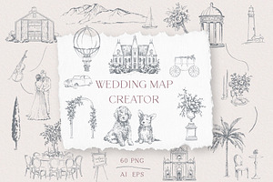 Wedding Map Icons Creator, an Object Illustration by Sensual Art