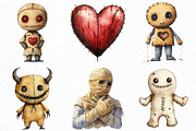 Halloween Gothic Voodoo Doll Clipart, an Illustration by Craft Nest (Thumbnail 4 of 6)