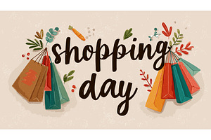 Shopping day poster. Autumn winter, an Object Illustration by Stock-Smart-Start