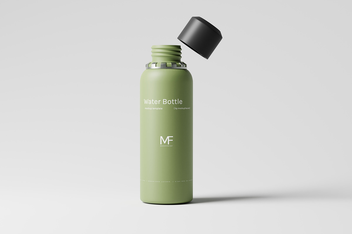 Reusable Plastic Water Bottle Mockup, a Cups & Container Mockup by MockupFree.Net (Photo 3 of 8)