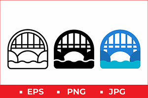Arched Bridge Vector Graphic, a Solid Icon by Artonix