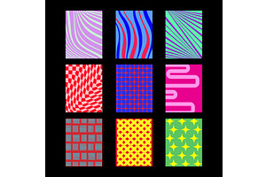 Collection of nine abstract, an Illustration by pikepicture