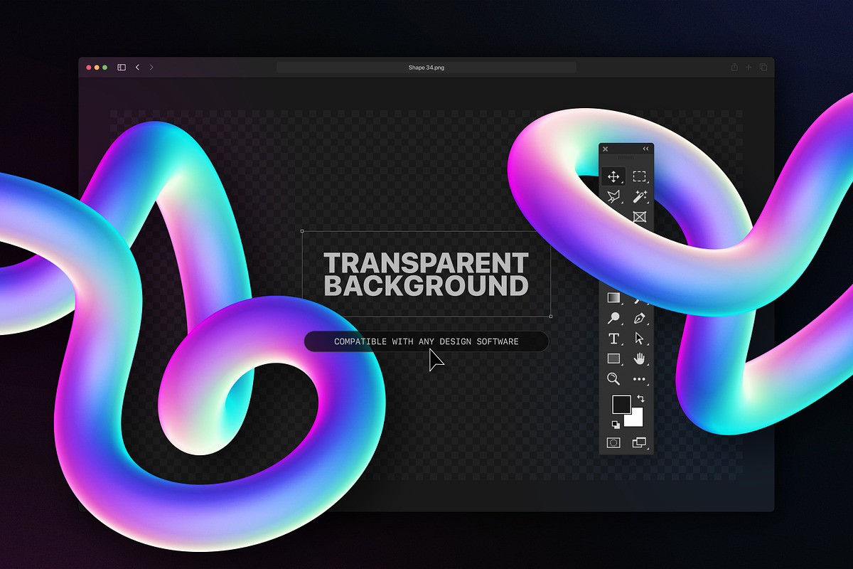 Holographic 3D shapes collection, an Object Graphic by Samolevsky (Photo 9 of 13)