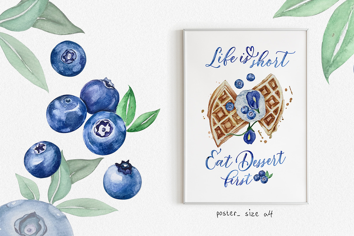 Watercolor - Blueberry, an Illustration by bylin_illustration (Photo 3 of 3)