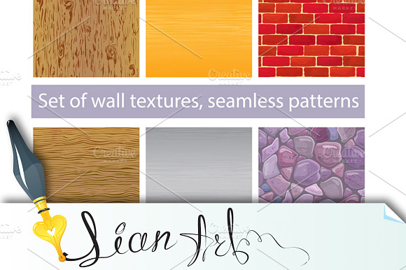 Set of different wall textures preview 2