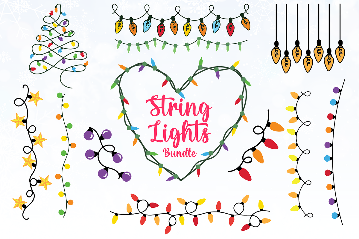 Christmas Lights SVG Bundle, an Object Graphic by Createble (Photo 1 of 10)
