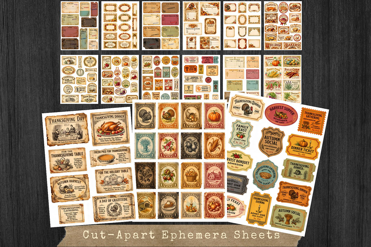 Thanksgiving junk journal Kit, an Object Graphic by ThatsDesignArt (Photo 16 of 21)