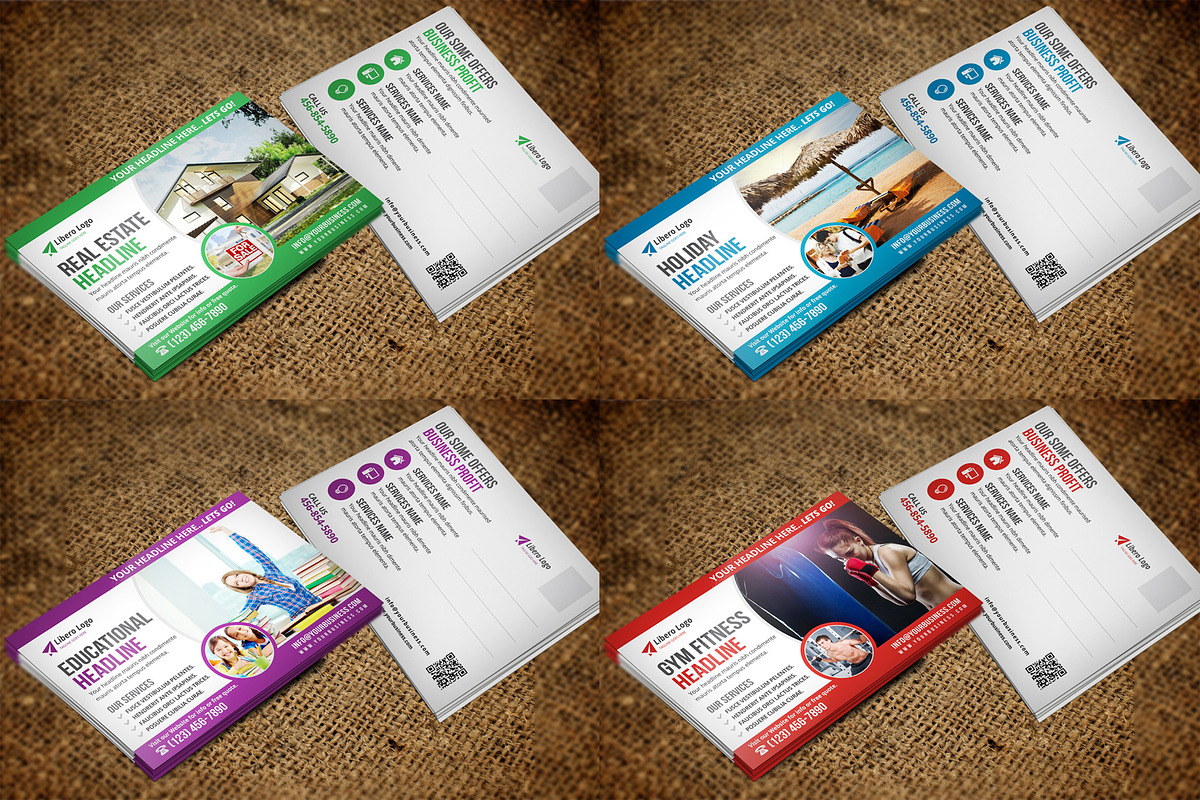 Postcard Design Bundle, a Card Template by Miyaji75 (Photo 8 of 20)