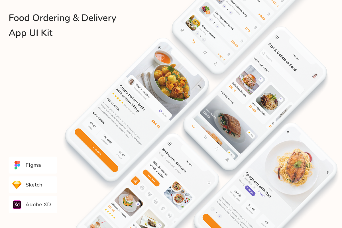 Food Ordering & Delivery App UI Kit, an UI Kit Template by Betush
