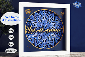 Let it snow SVG 3d Shadowbox