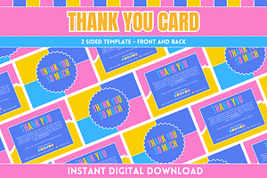 Colorful Thank You Card, a Card Template by SunshineStudioBoutique