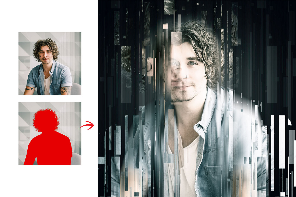 Glitch Duotone Effect Photoshop, an Action Add-On by MRI STUDIO (Photo 15 of 15)