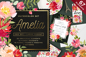 Amelia - watercolor set