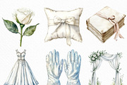 Watercolor White Wedding Day Clipart, an Illustration by Craft Nest (Thumbnail 4 of 6)