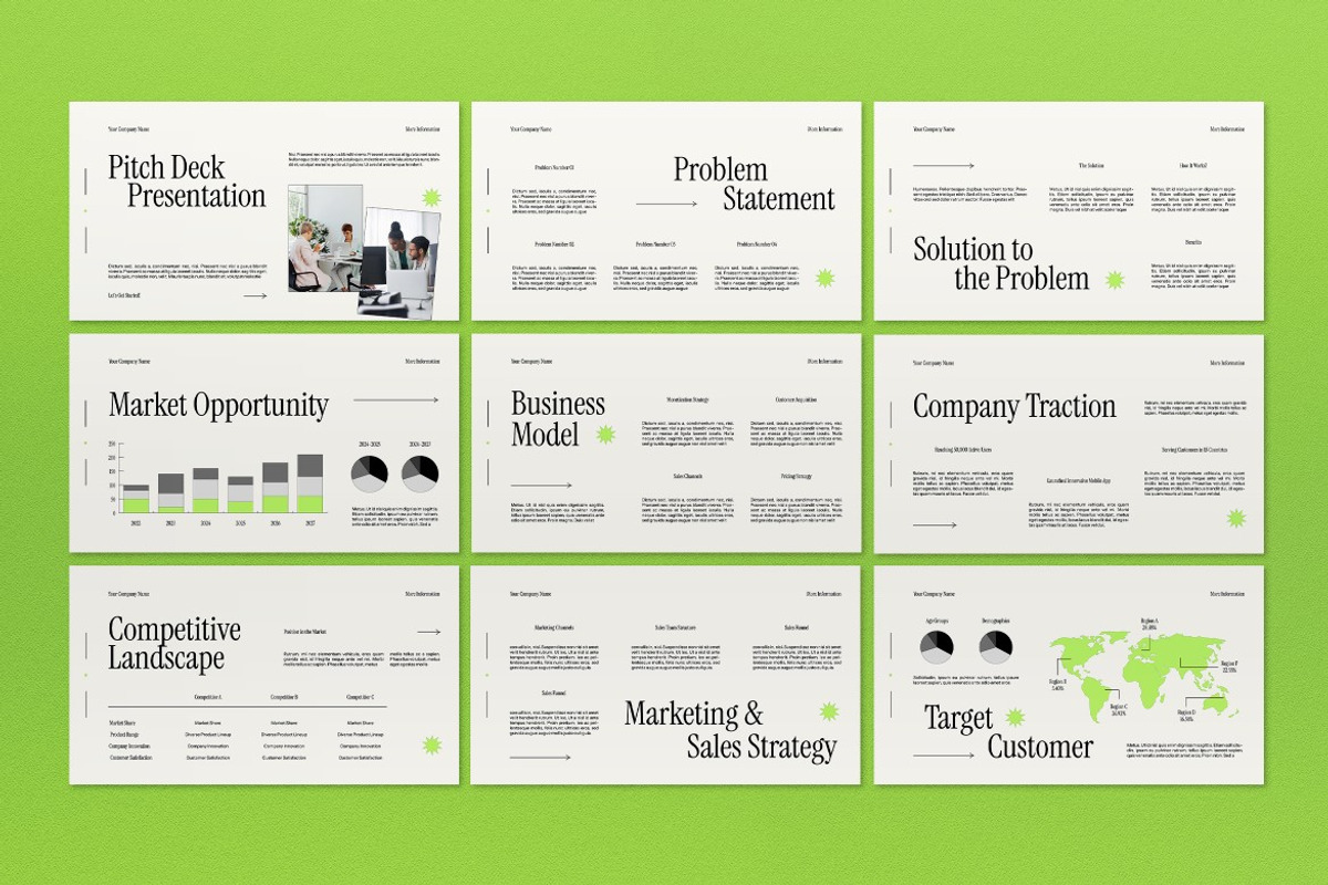 Cream Modern Pitch Deck Google Slide, a Presentation Template by graphicook (Photo 2 of 4)