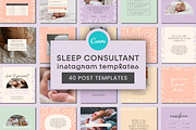 Sleep Consultant Instagram Templates, a Social Media Template by Templatez.Co (Thumbnail 1 of 6)