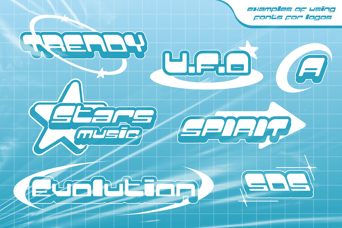 Areion - Y2K Font, a Font by Snape Design Studio (Photo 4 of 5)