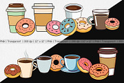 Coffee Donut Clipart, a Graphic by Artnoy (Thumbnail 2 of 5)