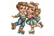 Roller Skating Couple Clipart JPG, a Person Illustration by Memories By Lea (Thumbnail 11 of 18)