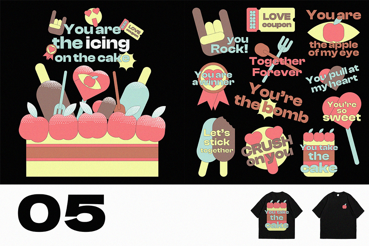 Love Typography Sticker Pack Vol.1, a Graphic by 159room.studio (Photo 6 of 6)