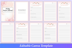 Editable 21-Day Prayer Journal Canva