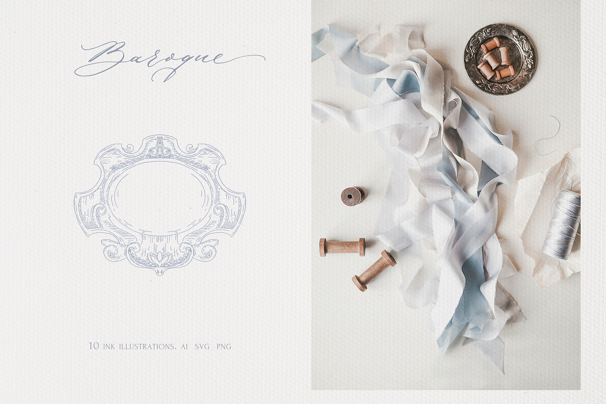 Vintage and classic wedding crest, a Decorative Illustration by Summer Nightingale Art (Photo 2 of 6)