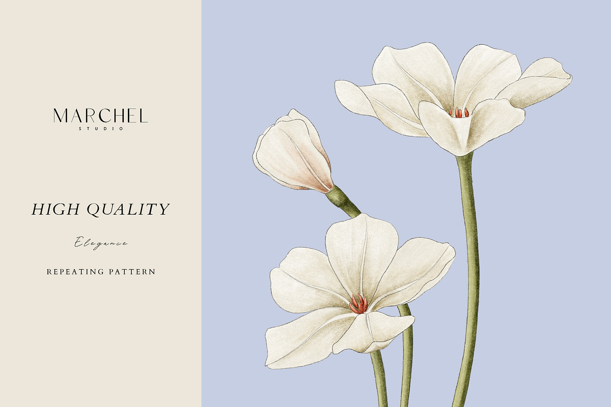 Floral Flow, Romantic Repeat Pattern, a Pattern Graphic by Marchel Studio (Photo 2 of 4)