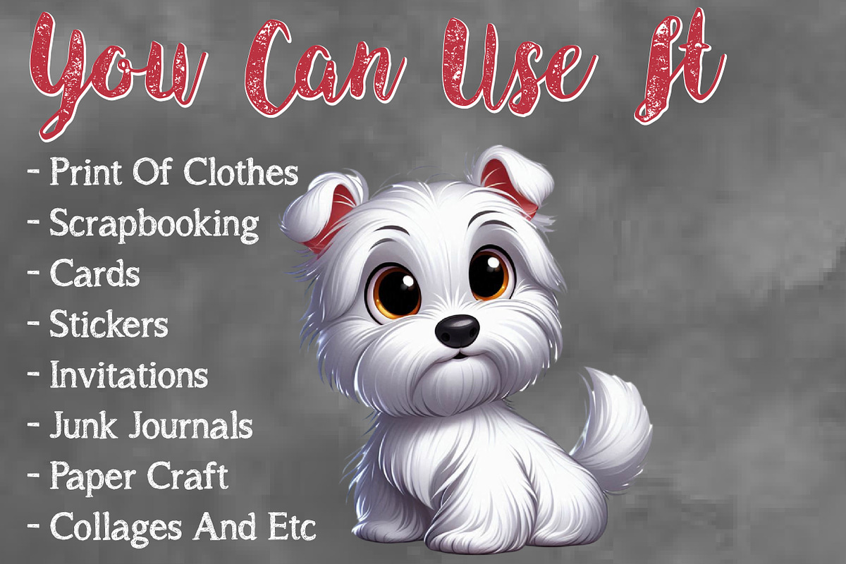 Watercolor White Dog PNG clipart, a Seasonal Illustration by Craft Nest (Photo 5 of 5)