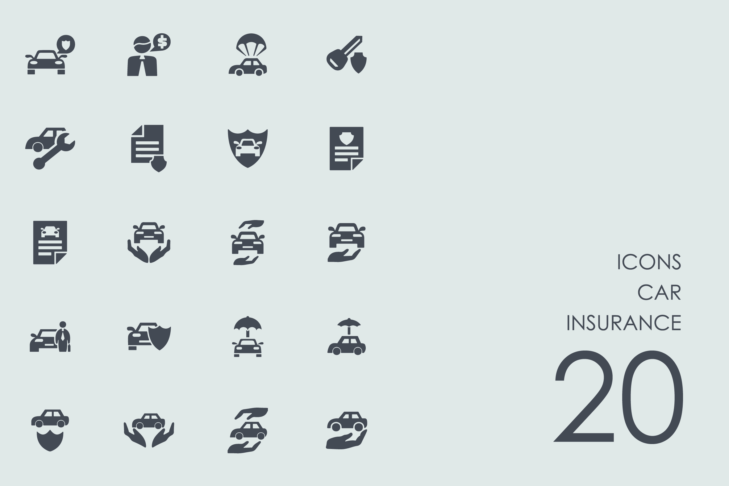 Car insurance icons, an Icon by Palau