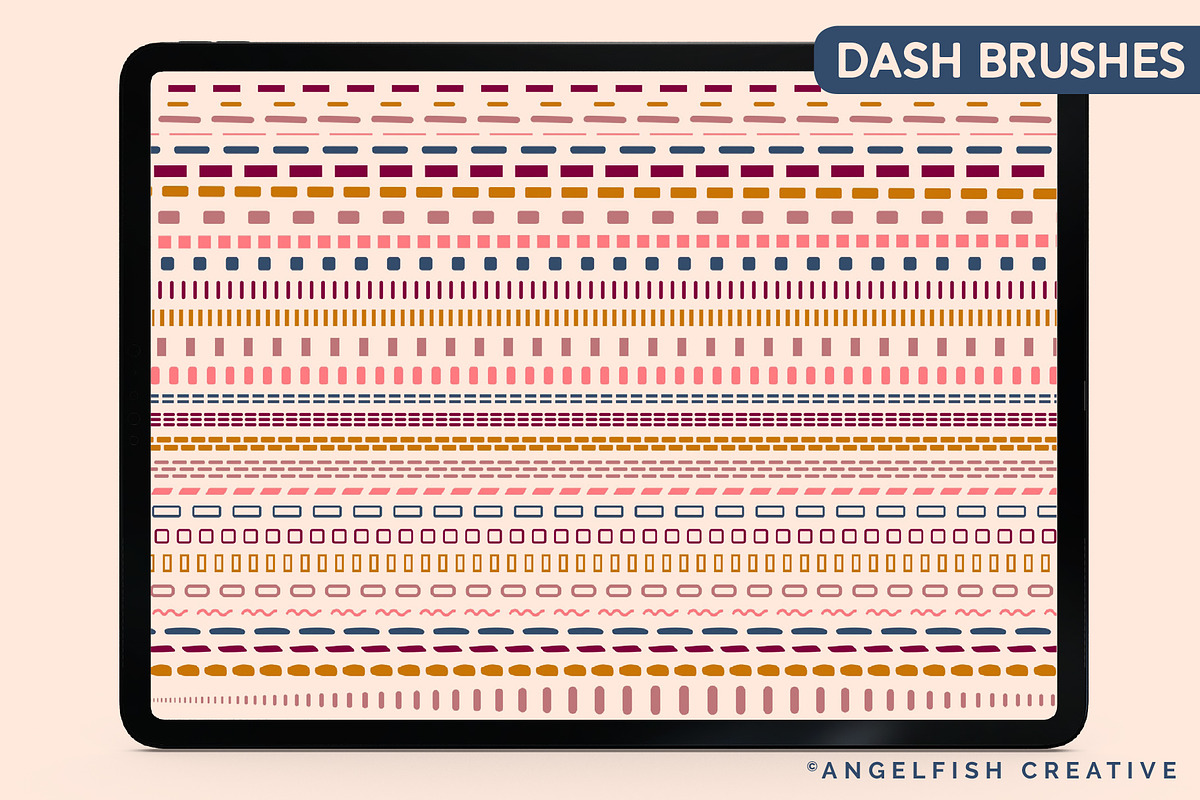 Dots & Dashes Procreate Brush Set, a Brush Add-On by AngelfishCreative (Photo 3 of 6)