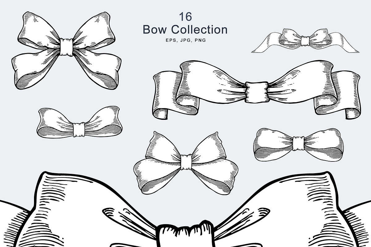Vintage Vector Frames & Bows, a Decorative Illustration by EL_SUHOVA (Photo 2 of 11)