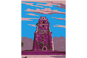 Sinking Bell Tower Laoag City WPA, an Illustration by patrimonio