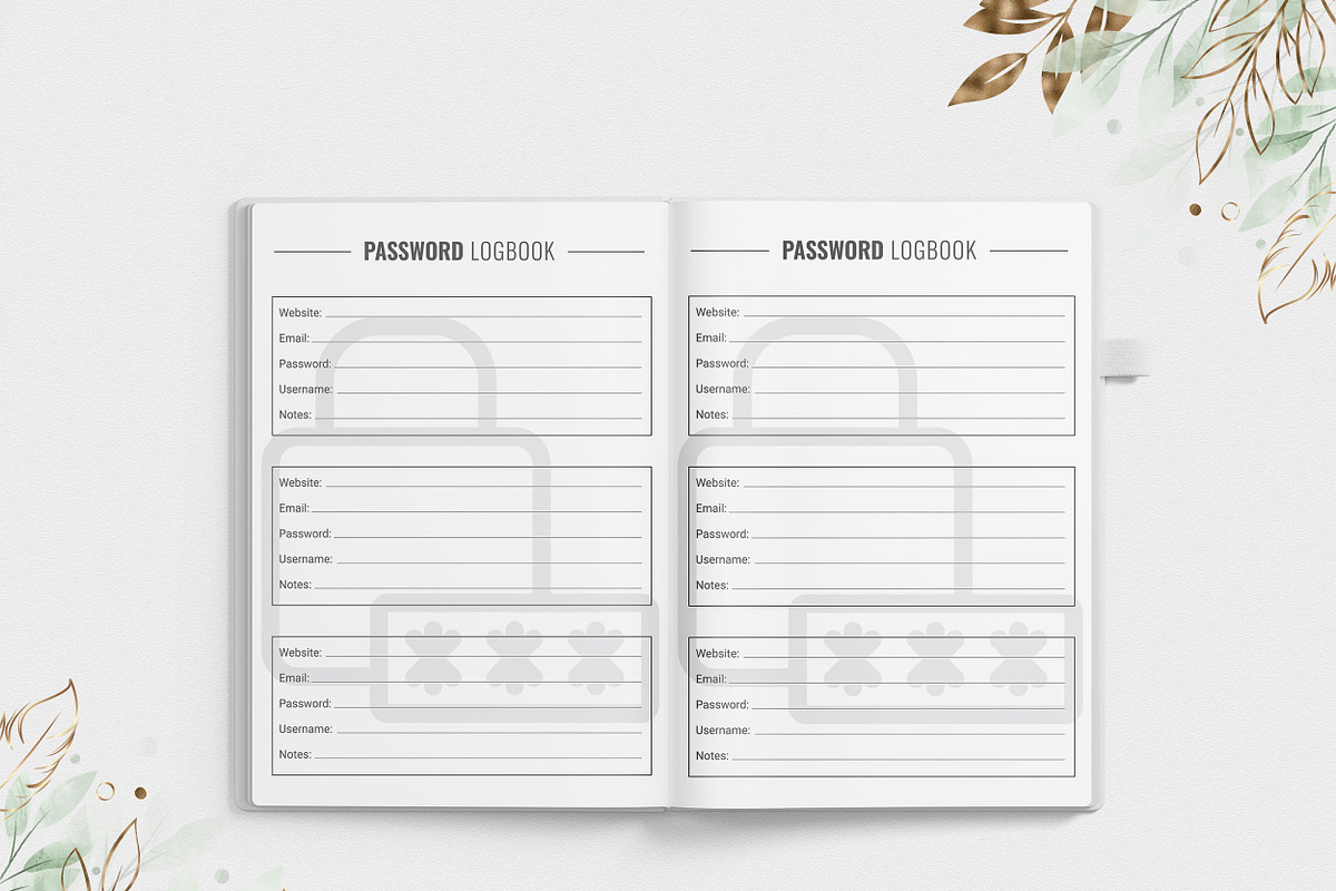 Password Logbook Kdp Interior, a Stationery Template by Graphic Template (Photo 4 of 11)