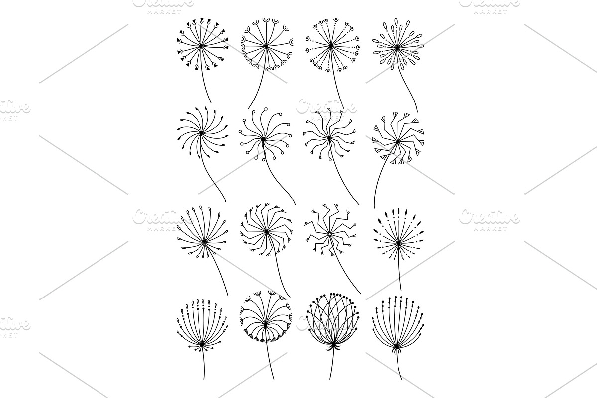 Dandelion flower doodle line, an Object Illustration by Things for designers