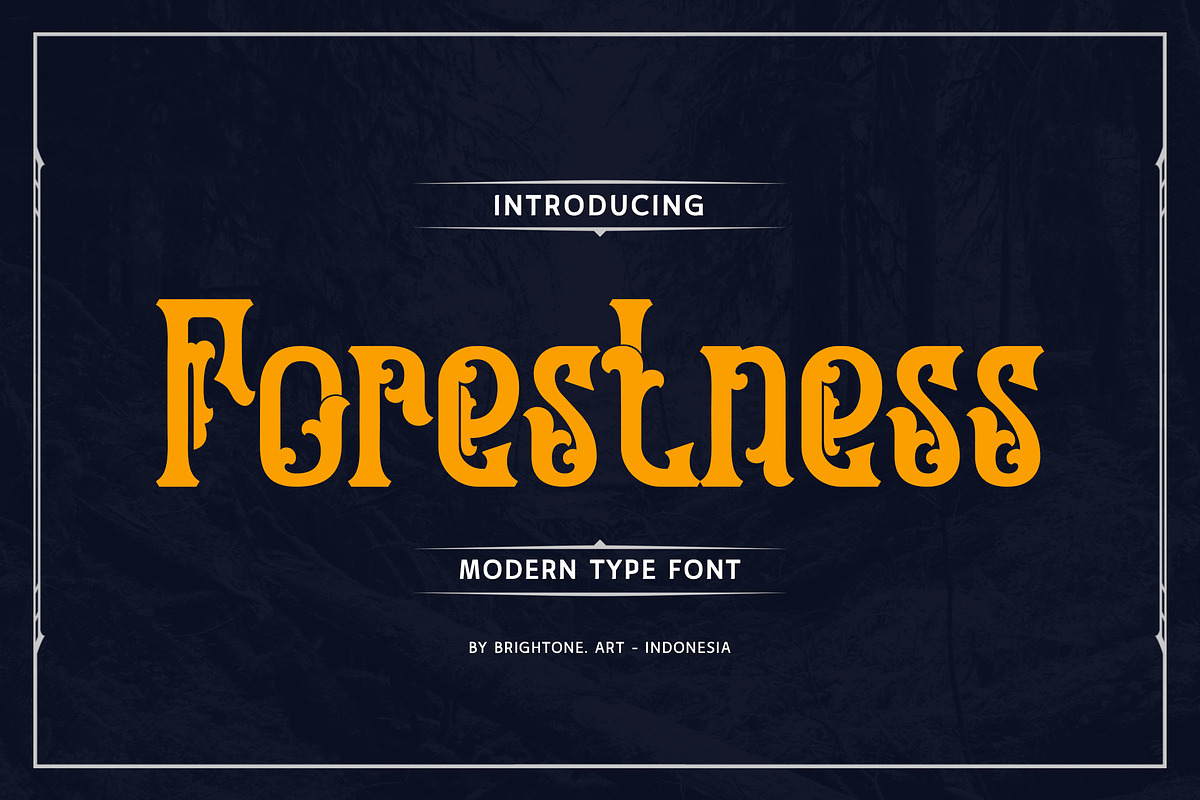 Forestness - Lovely Decorative Font, a Serif Font by Brightone (Photo 1 of 9)