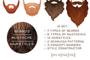 Beards&Mustaches&Hairstyles Big Set