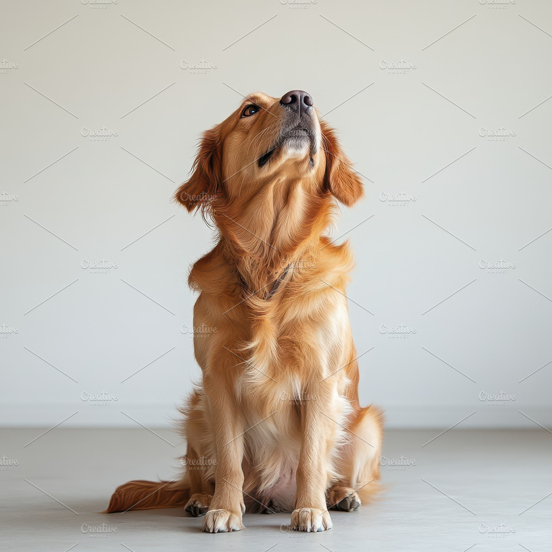Golden Retriever Puppy Sitting Looki, an Animal Photo by Pixeness Studio