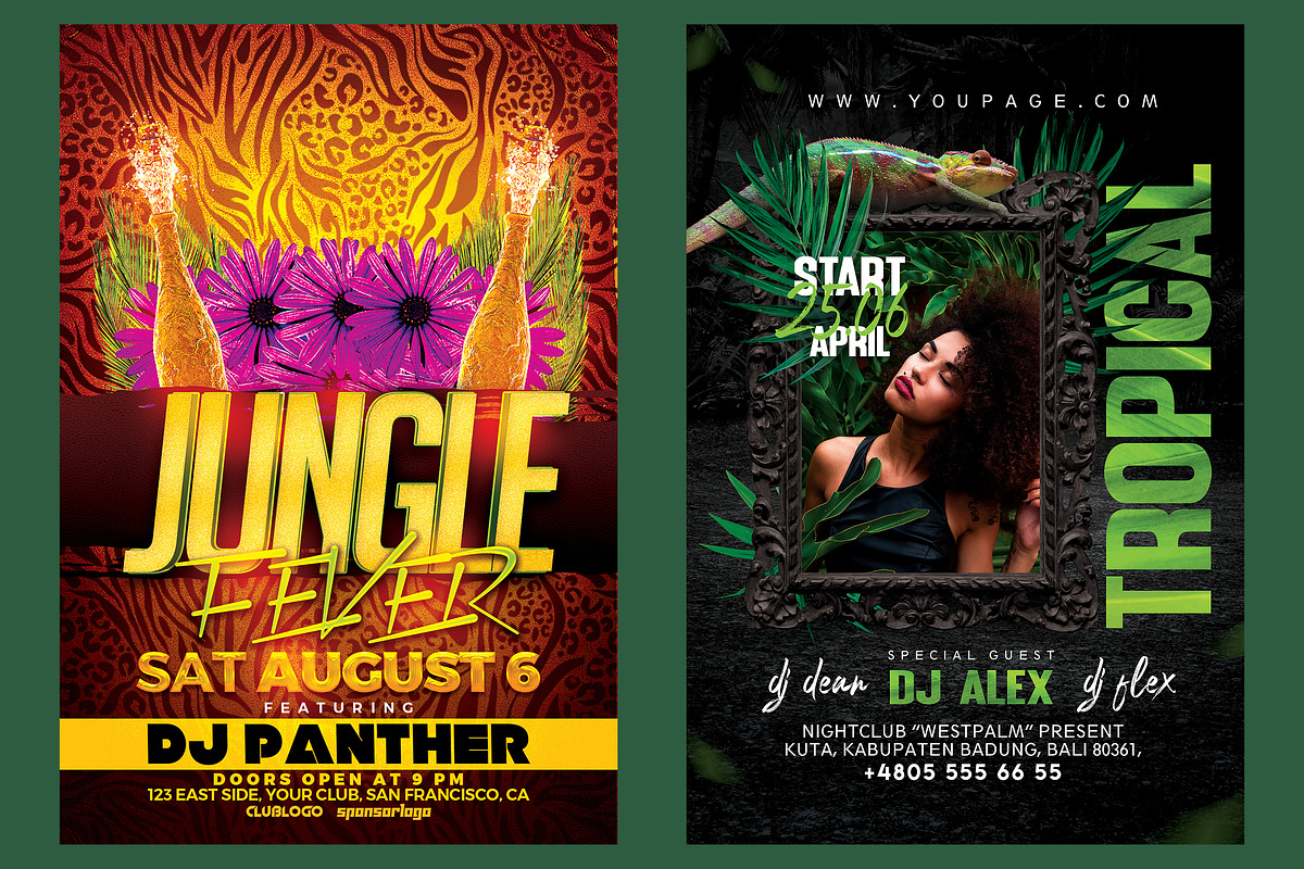 7 Templates Jungle Flyer Bundle, a Social Media Template by PopotLane (Photo 2 of 5)