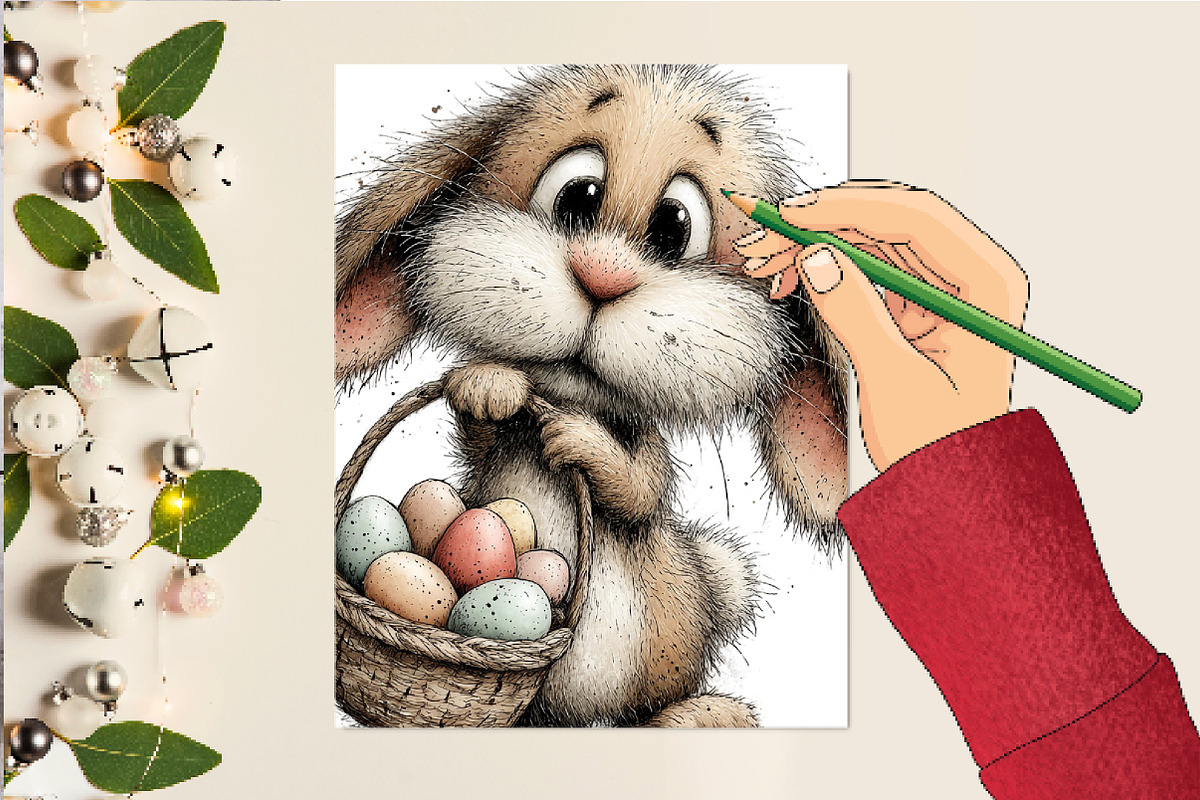 Whimsical Bunny Easter Clipart, an Illustration by DreamCafeArt (Photo 6 of 6)