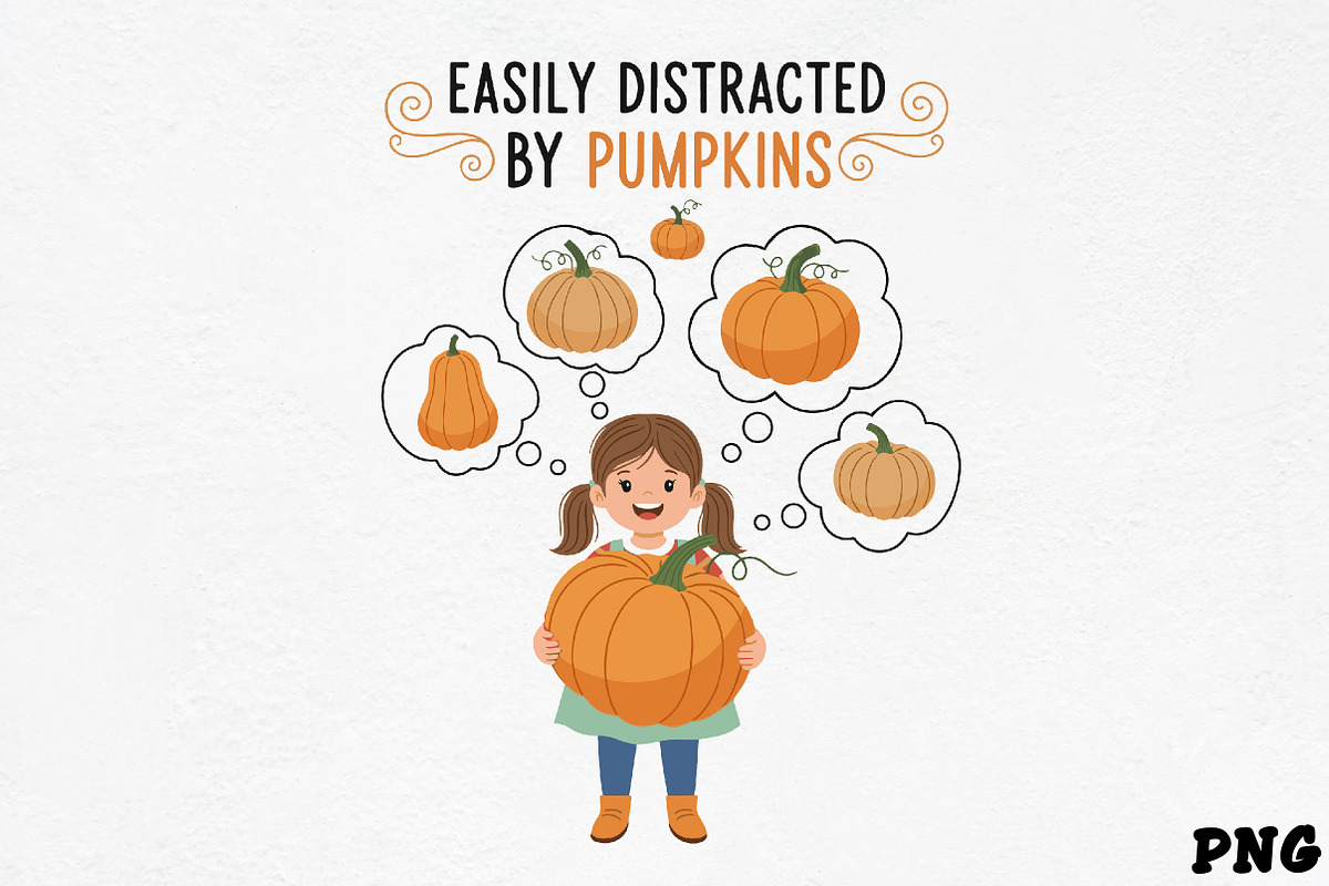 Easily Distracted by Pumpkins SVG, an Illustration by CrexoraLab (Photo 1 of 4)