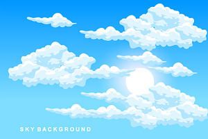 Sky Cloud Nature Background Design, a Branding & Logo Template by Maylianaw28
