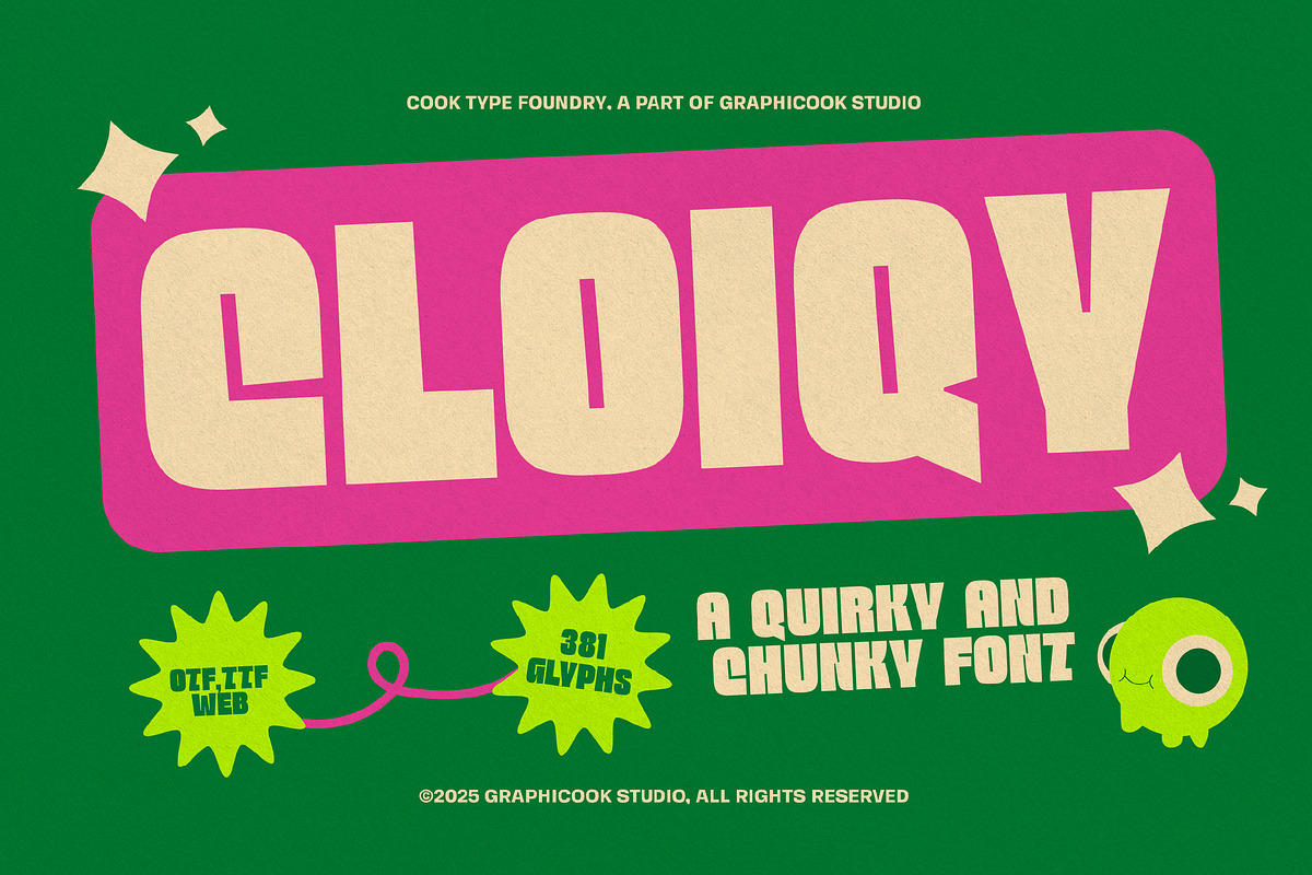 Cloiqy, a Sans Serif Font by graphicook (Photo 1 of 10)