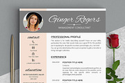 Feminine Resume Template Ginger, a Resume Template by LevelUpResume (Thumbnail 1 of 5)