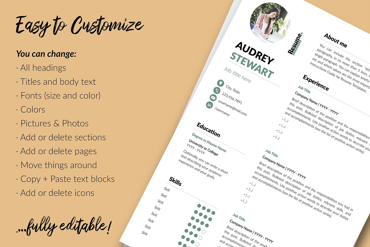 Modern CV Bundle / Resume - Audrey, a Resume Template by Templates Design Co. (Photo 13 of 17)