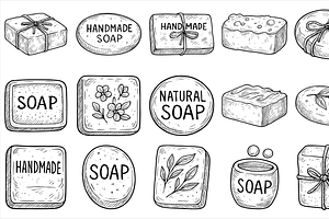 Natural Soap Collection, an Object Graphic by nikagraphic