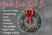Christmas Wreath PNG Clipart Bundle, a Work Illustration by Craft Nest (Thumbnail 5 of 5)