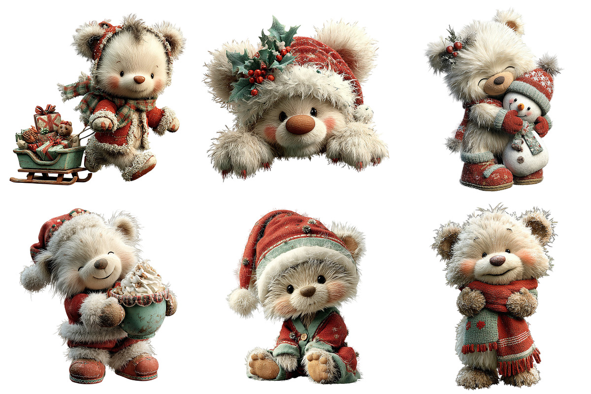 Sweet Santa Bears Clipart, an Illustration by Craft Nest (Photo 10 of 11)