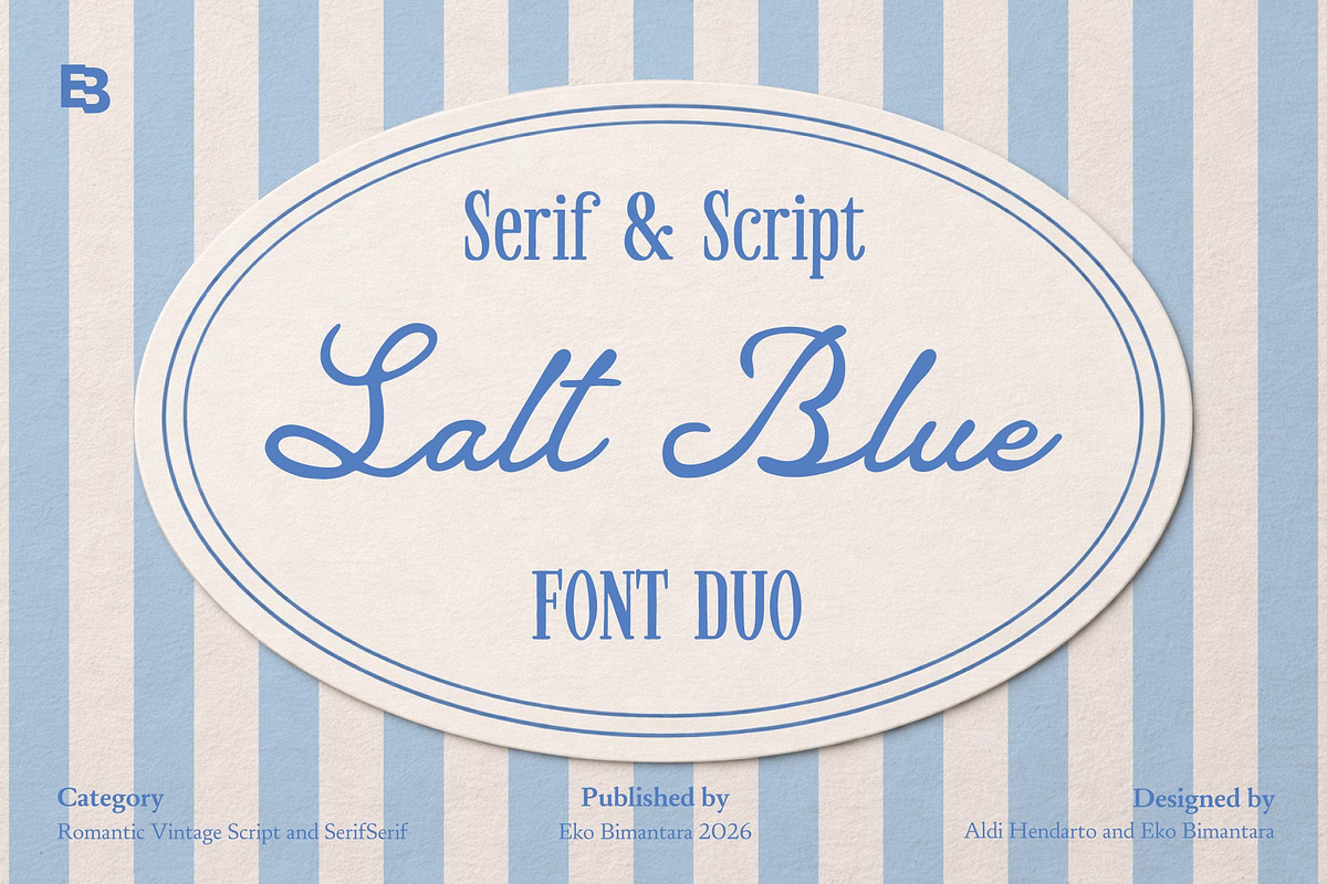 Salt Blue; Romantic Font Duo, a Font by Eko Bimantara (Photo 1 of 14)